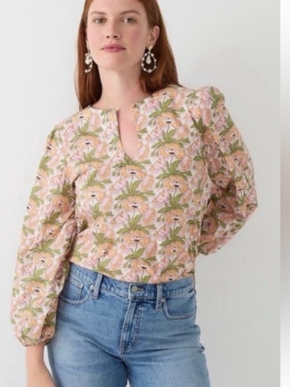 J. Crew Popover in Liberty Top Women’s Small Shirt Butterfield Poppy FF